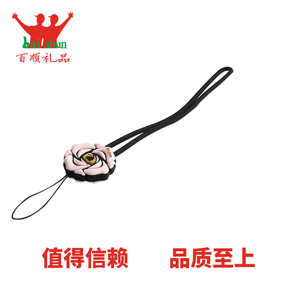 玫瑰花硅胶手机绳