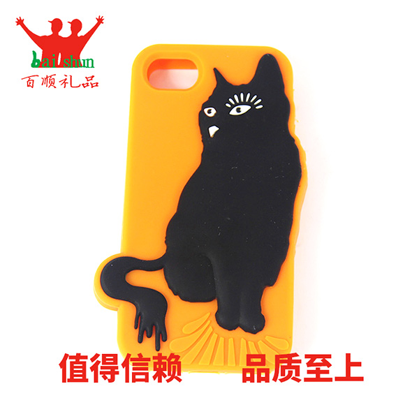 小黑猫硅胶手机套